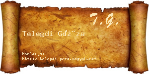 Telegdi Géza névjegykártya