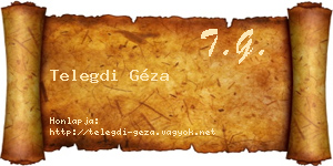 Telegdi Géza névjegykártya